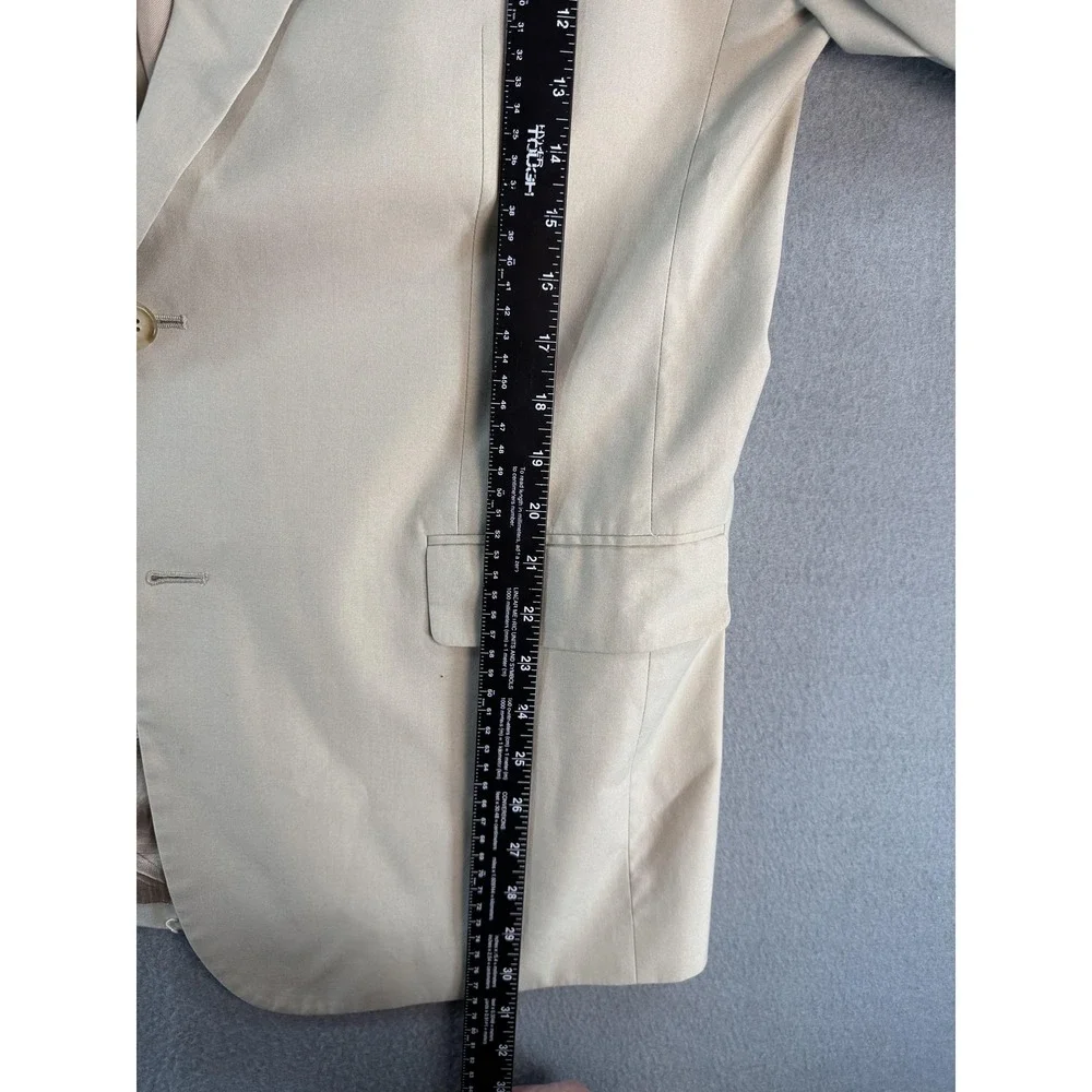 Brooks Brothers Blazer Mens 42R Beige Cotton Blend Two Button Jacket Casual
